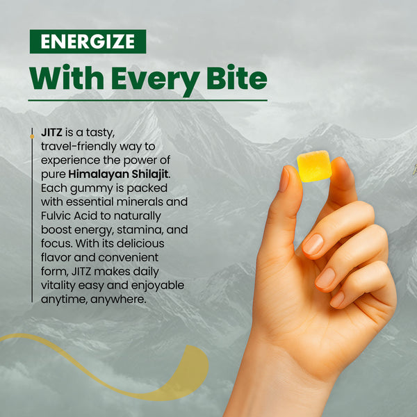 Jitz Shilajit Gummies with Ashwagandha, 60 servings per Package