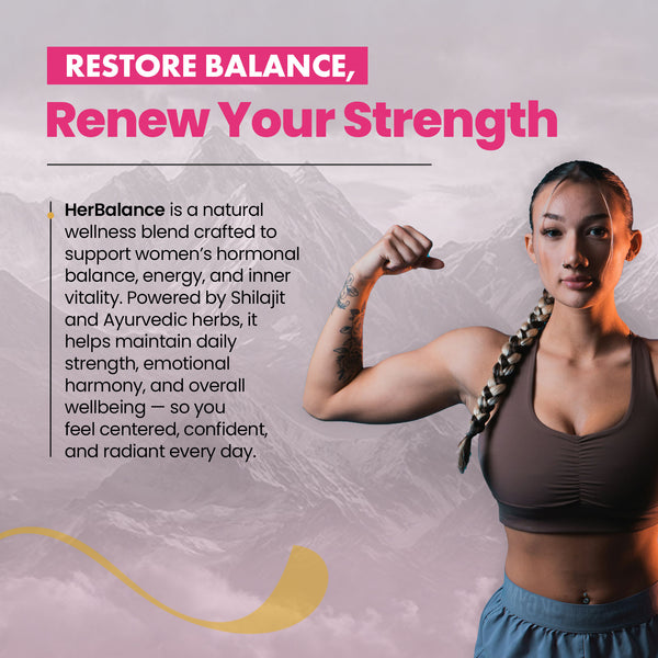 Herbalance, Shilajit with Ashwagandha Capsules for Women, 60 serving