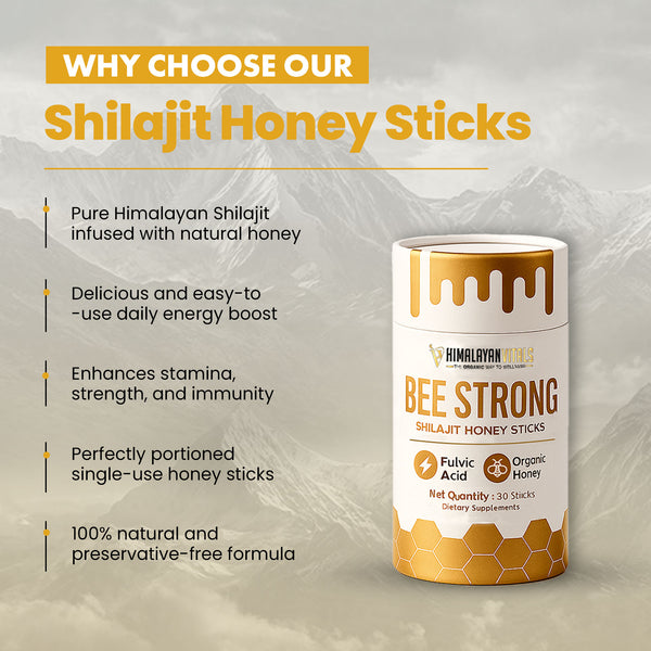 Beestrong Sticks- Shilajit Honey Sticks with 15 servings per container